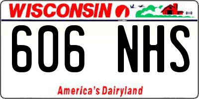 WI license plate 606NHS