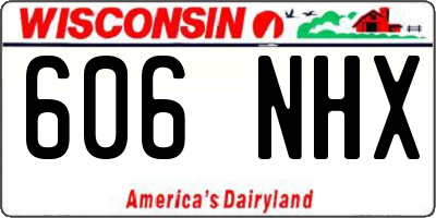 WI license plate 606NHX