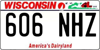 WI license plate 606NHZ