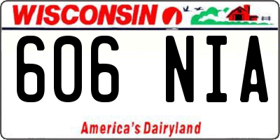 WI license plate 606NIA