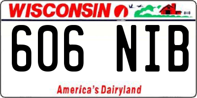 WI license plate 606NIB
