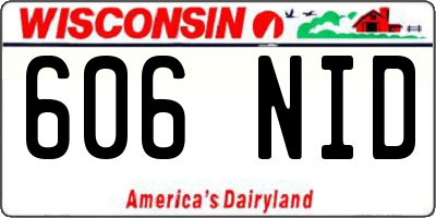 WI license plate 606NID