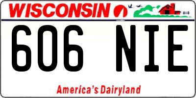 WI license plate 606NIE