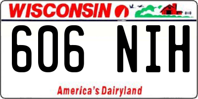 WI license plate 606NIH
