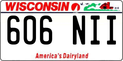 WI license plate 606NII