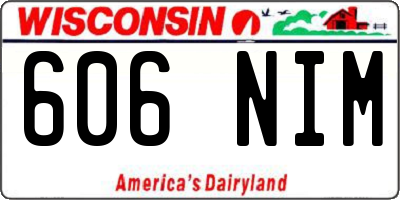 WI license plate 606NIM