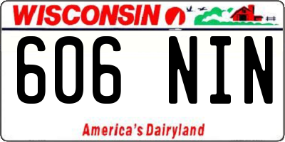 WI license plate 606NIN