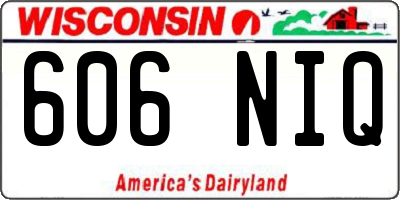 WI license plate 606NIQ