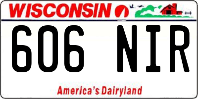 WI license plate 606NIR