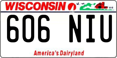 WI license plate 606NIU
