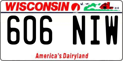 WI license plate 606NIW
