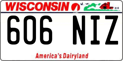 WI license plate 606NIZ