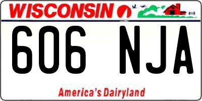 WI license plate 606NJA