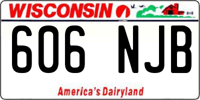 WI license plate 606NJB
