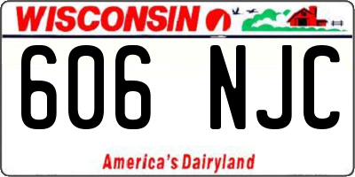 WI license plate 606NJC