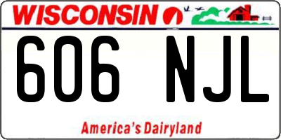 WI license plate 606NJL