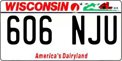 WI license plate 606NJU