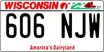 WI license plate 606NJW