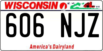 WI license plate 606NJZ