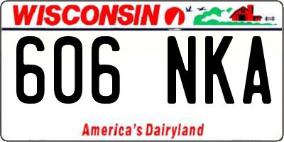 WI license plate 606NKA