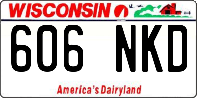 WI license plate 606NKD