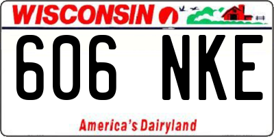 WI license plate 606NKE