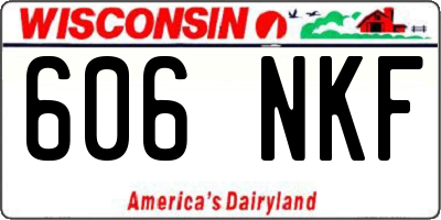 WI license plate 606NKF