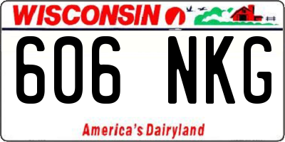 WI license plate 606NKG