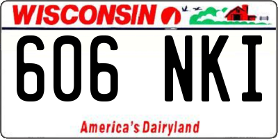 WI license plate 606NKI
