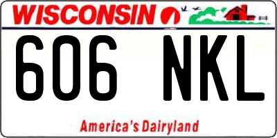 WI license plate 606NKL