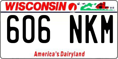 WI license plate 606NKM