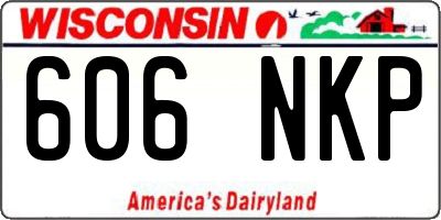 WI license plate 606NKP
