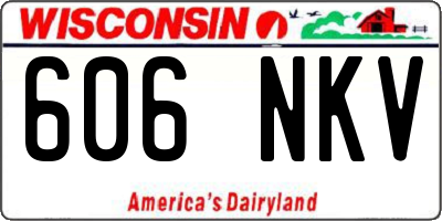 WI license plate 606NKV