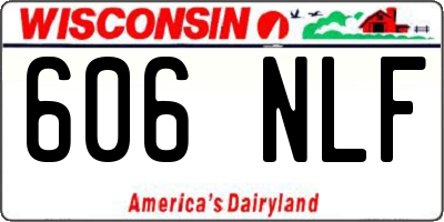 WI license plate 606NLF