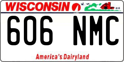WI license plate 606NMC