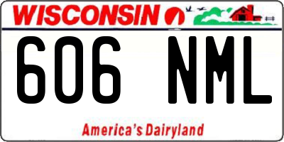 WI license plate 606NML