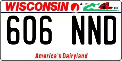 WI license plate 606NND
