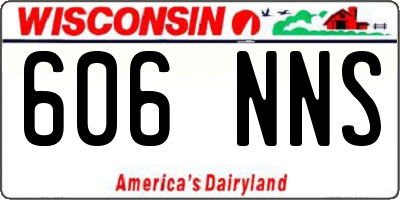 WI license plate 606NNS