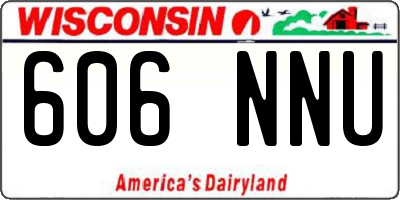 WI license plate 606NNU