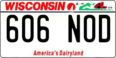 WI license plate 606NOD