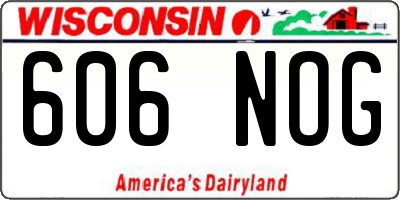 WI license plate 606NOG