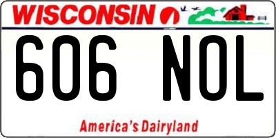 WI license plate 606NOL