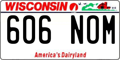 WI license plate 606NOM
