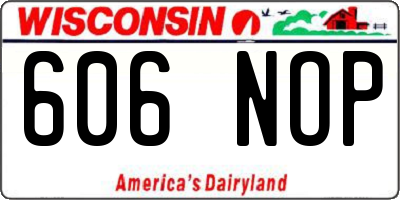 WI license plate 606NOP