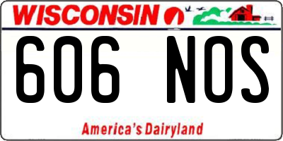 WI license plate 606NOS