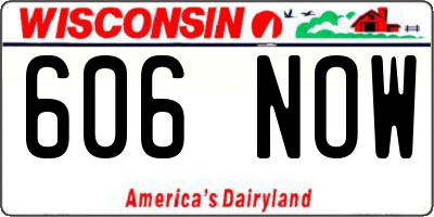 WI license plate 606NOW