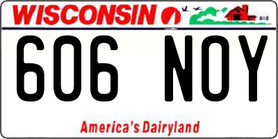 WI license plate 606NOY