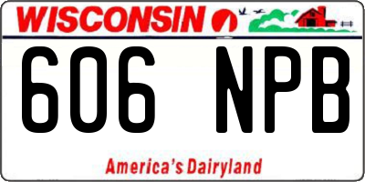 WI license plate 606NPB