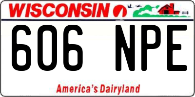 WI license plate 606NPE