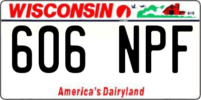 WI license plate 606NPF